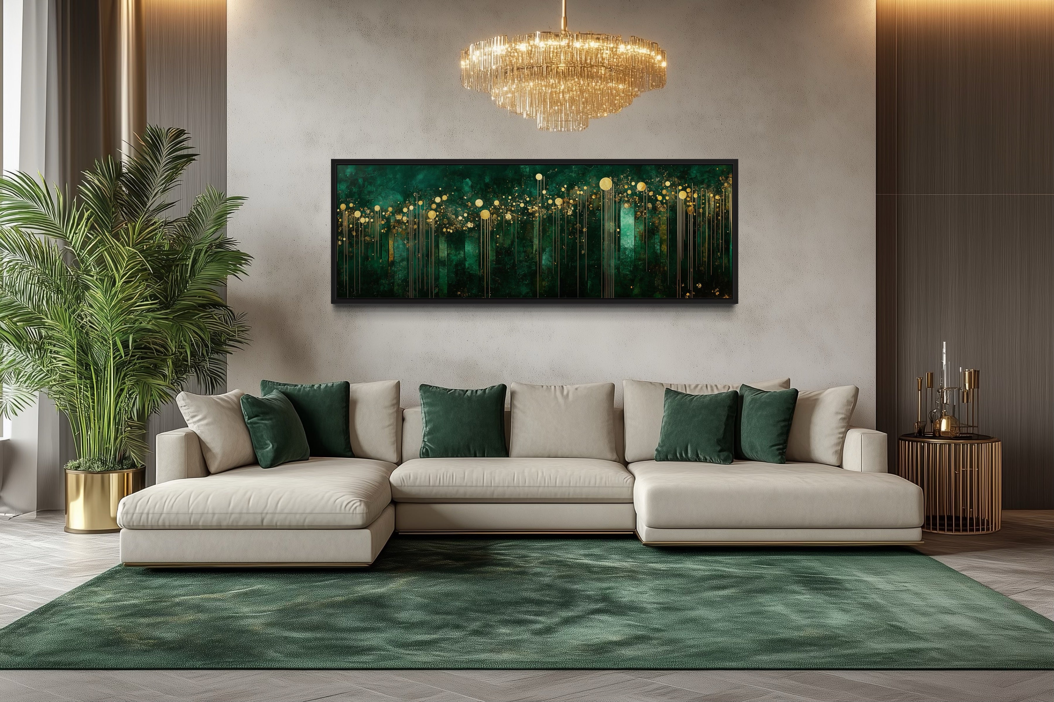 Emerald-Green-Gold-Living-Room