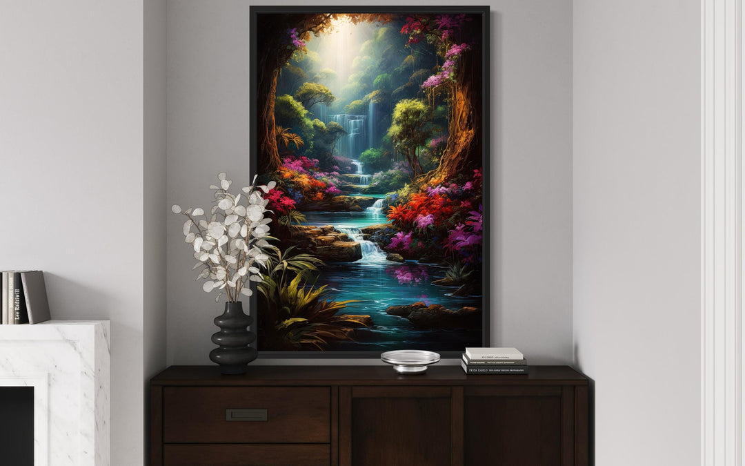 Enchanted Fantasy Forest Painting Framed Canvas Wall Art