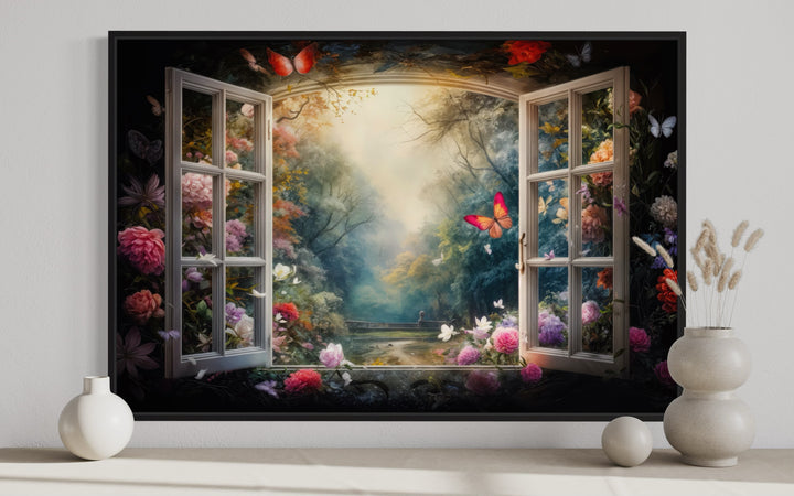 Enchanted Forest View From Open Window Wall Art