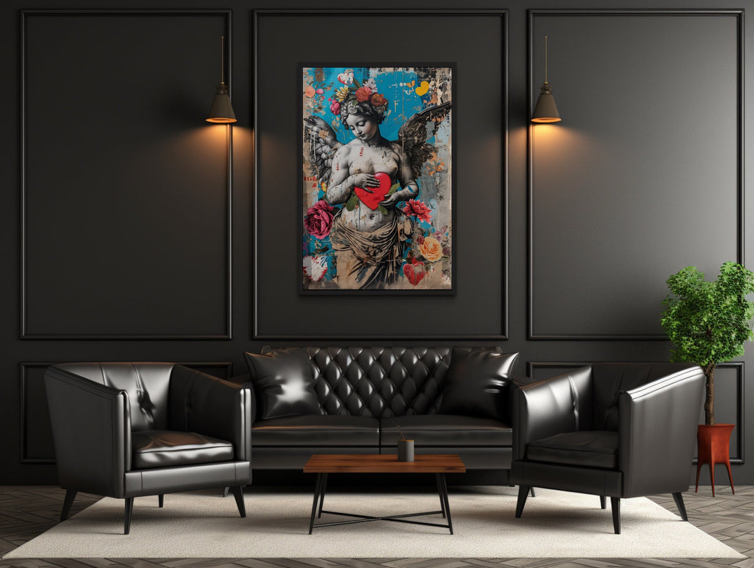 Fallen Angel Graffiti Modern Wall Art Man Cave Wall Decor