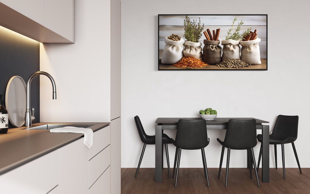 Farmhouse Kitchen Wall Art – Rustic Kitchen Decor | Herbs And Spices Canvas Print
