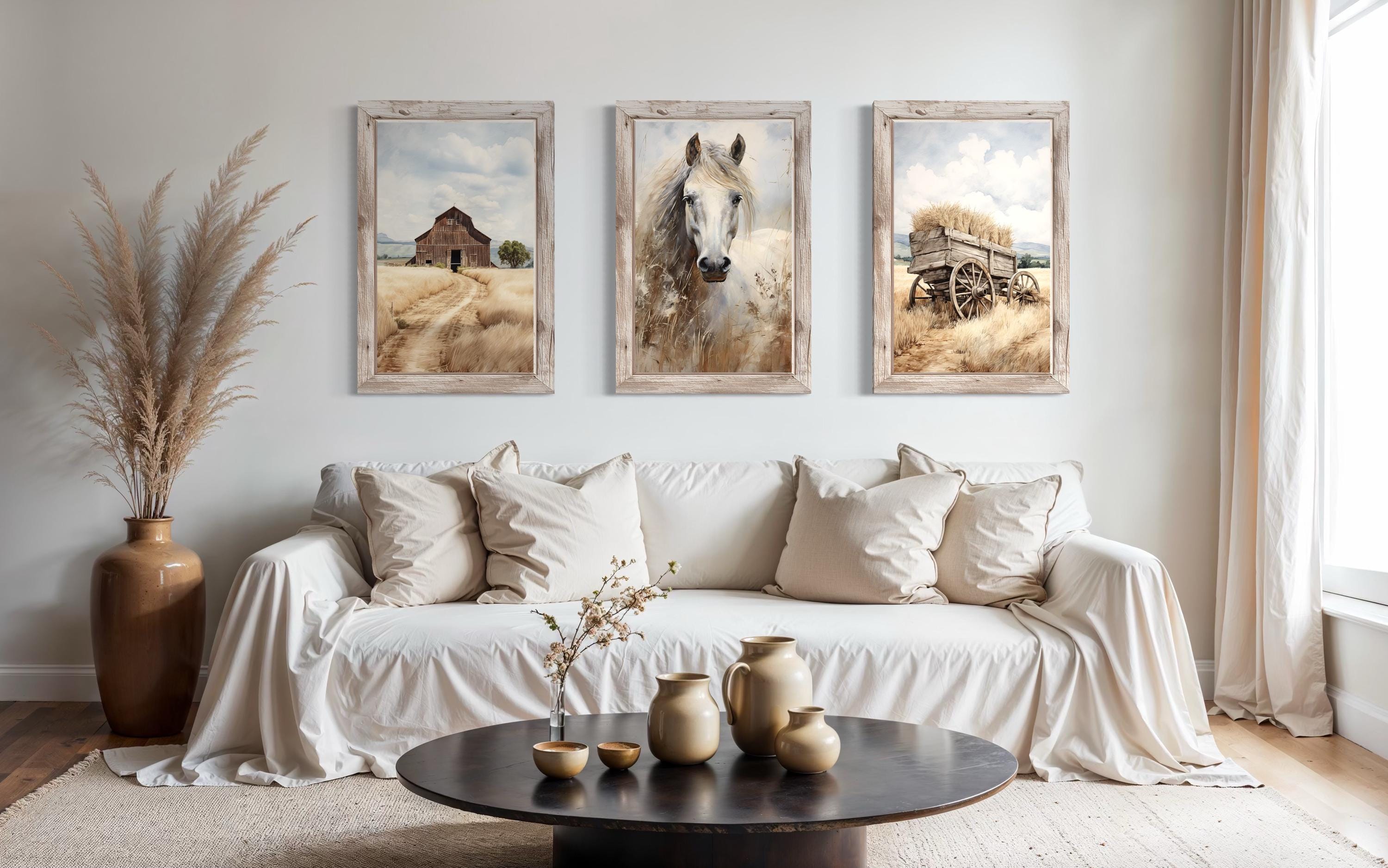 Farmhouse Wall Decor: Rustic Farm Prints for Living Room – Wall