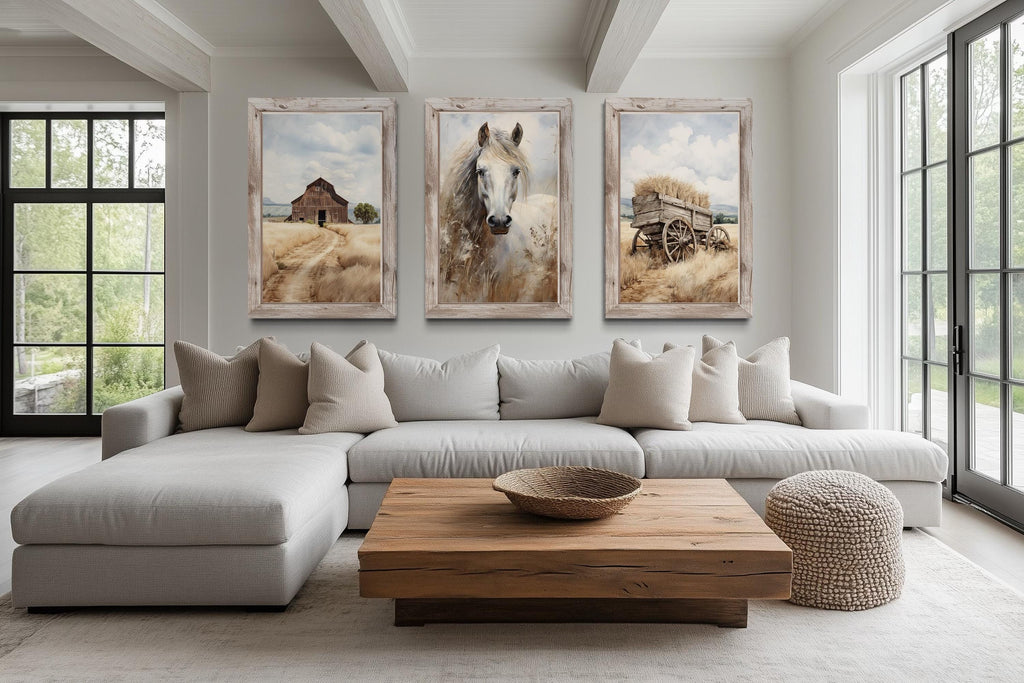 Farmhouse Wall Decor: Rustic Farm Prints for Living Room – Wall