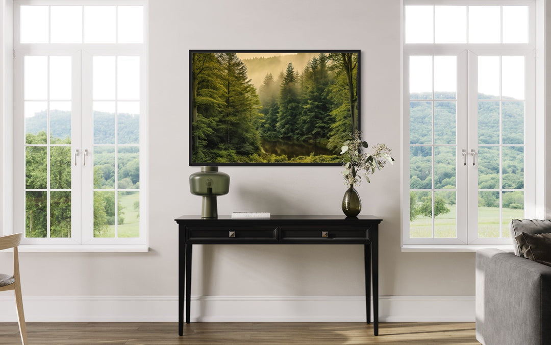 Fir Tree Forest Nature Landscape Framed Canvas Wall Art