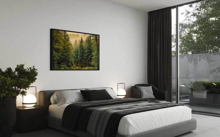 Fir Tree Forest Nature Landscape Framed Canvas Wall Art