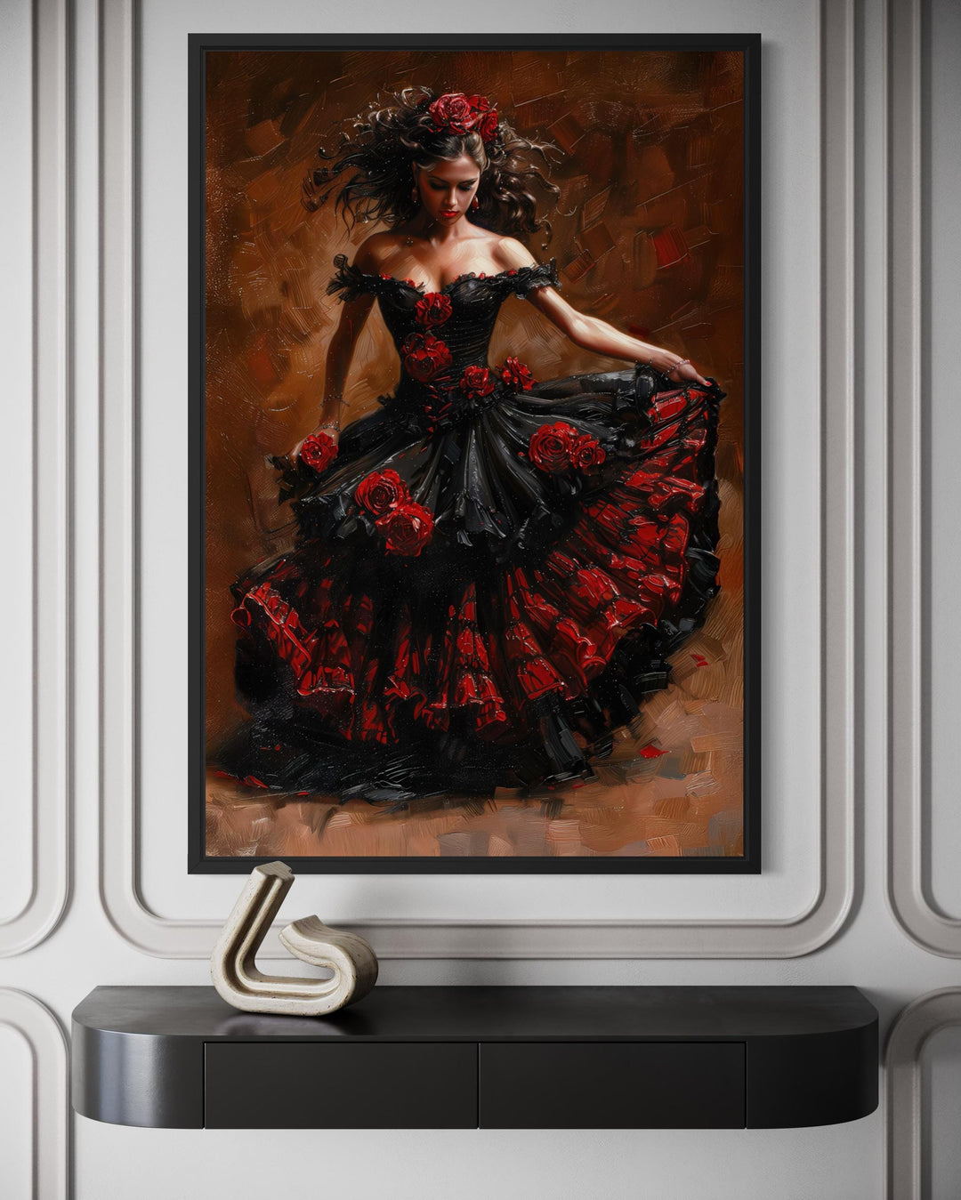 Flamenco Dancer Framed Canvas Wall Art