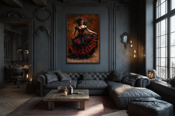 Flamenco Dancer Framed Canvas Wall Art