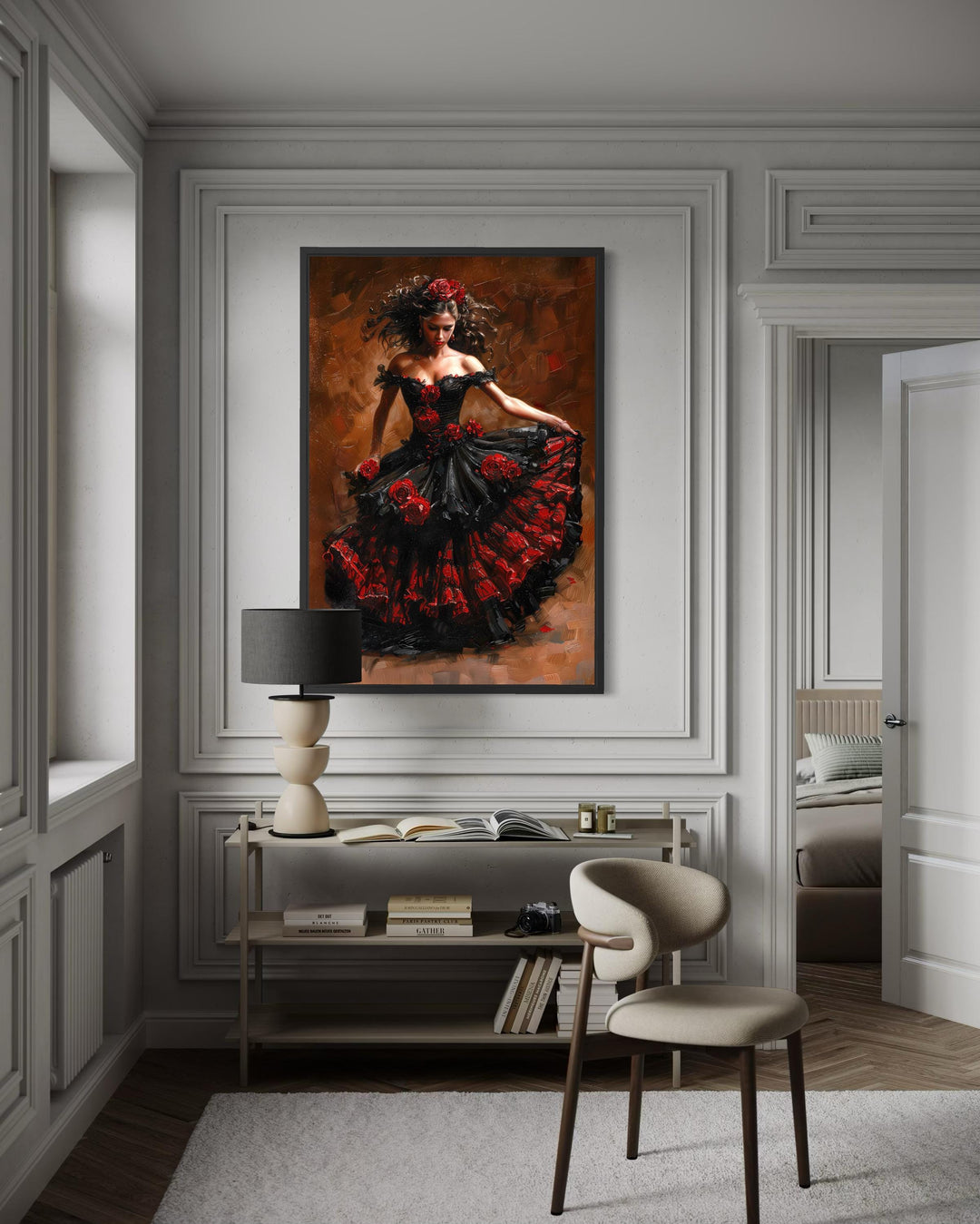 Flamenco Dancer Framed Canvas Wall Art