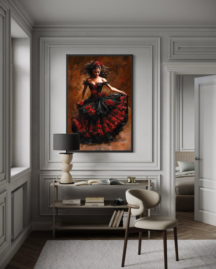 Flamenco Dancer Framed Canvas Wall Art