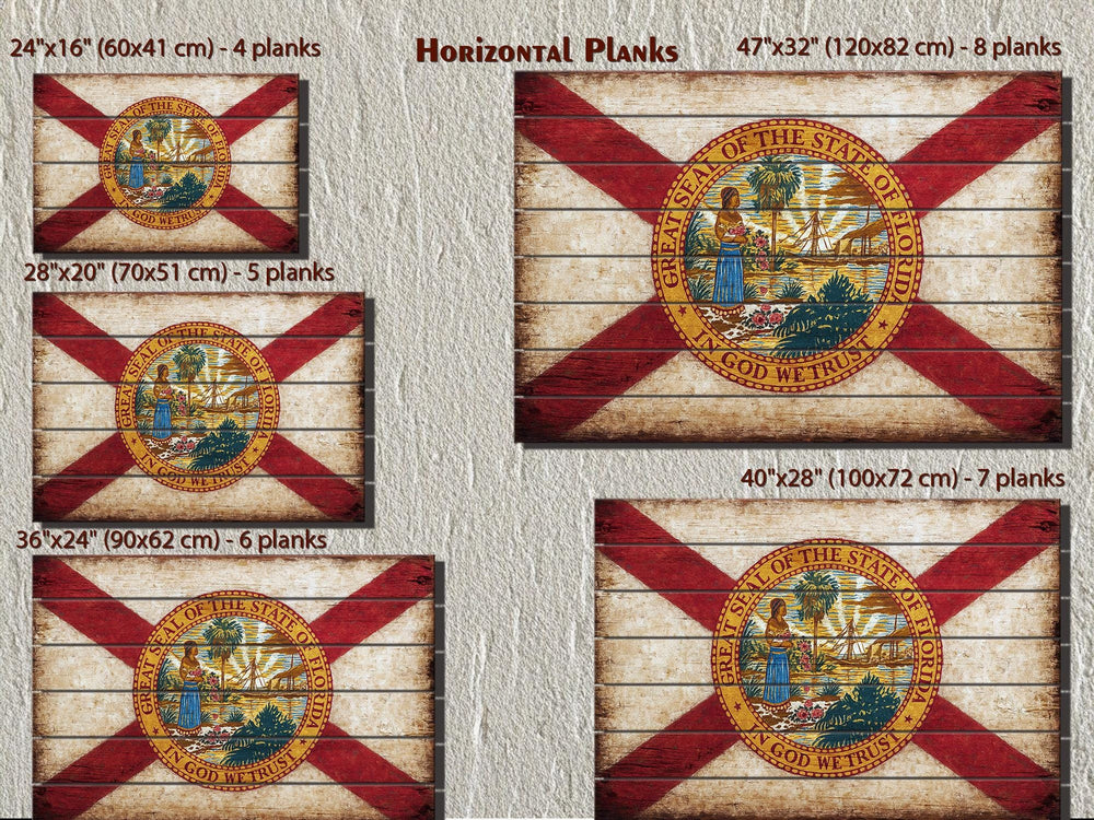 Florida Flag Distressed Wood Wall Art