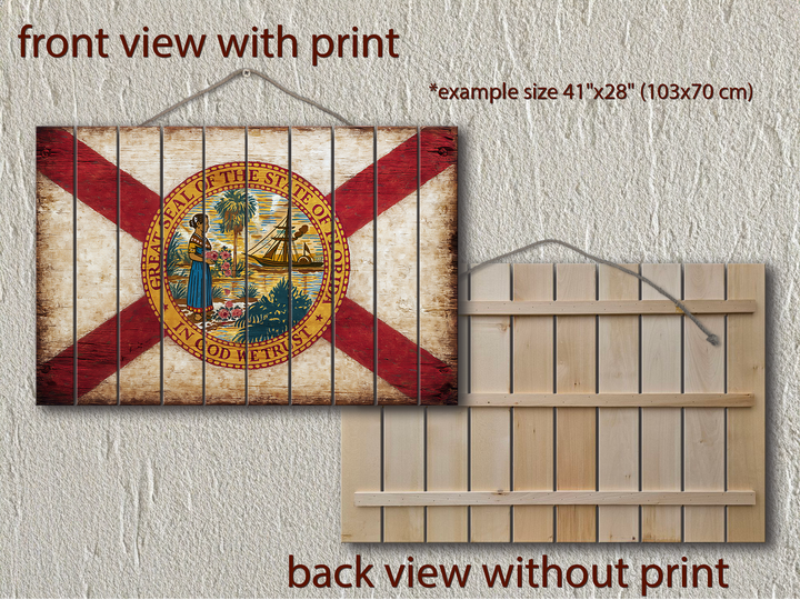 Florida Flag Distressed Wood Wall Art