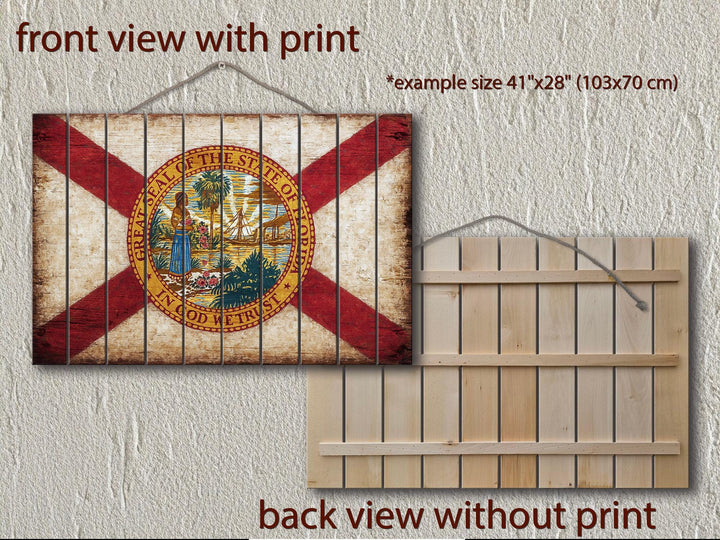 Florida Flag Distressed Wood Wall Art