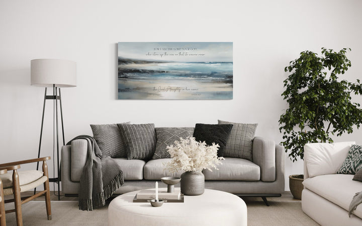 For I Am The Lord Your God Scripture Coastal Canvas Wall Art