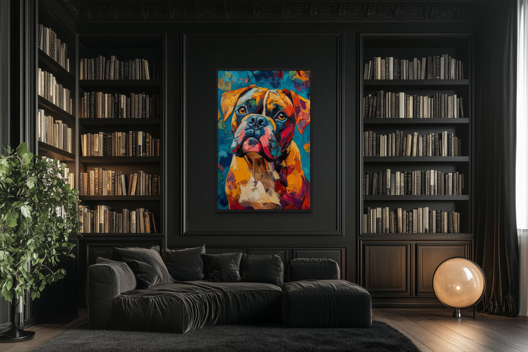 French Mastiff Dog Pop Art Portrait Canvas Wall Art