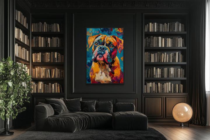 French Mastiff Dog Pop Art Portrait Canvas Wall Art
