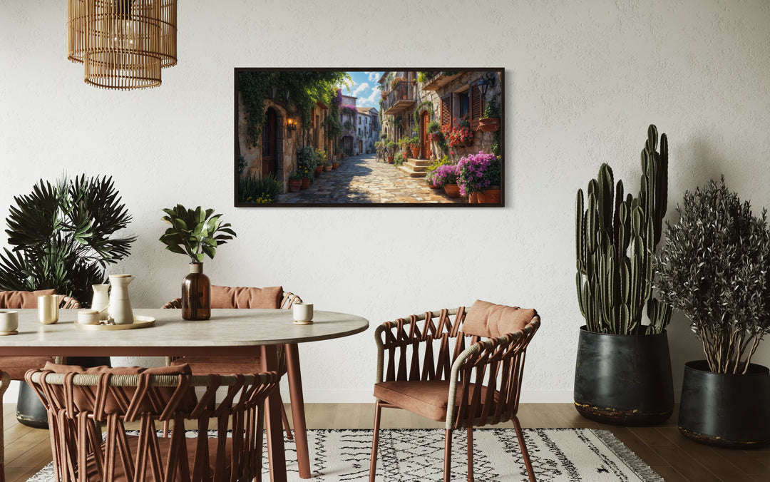 French Village In Province Framed Canvas Wall Art