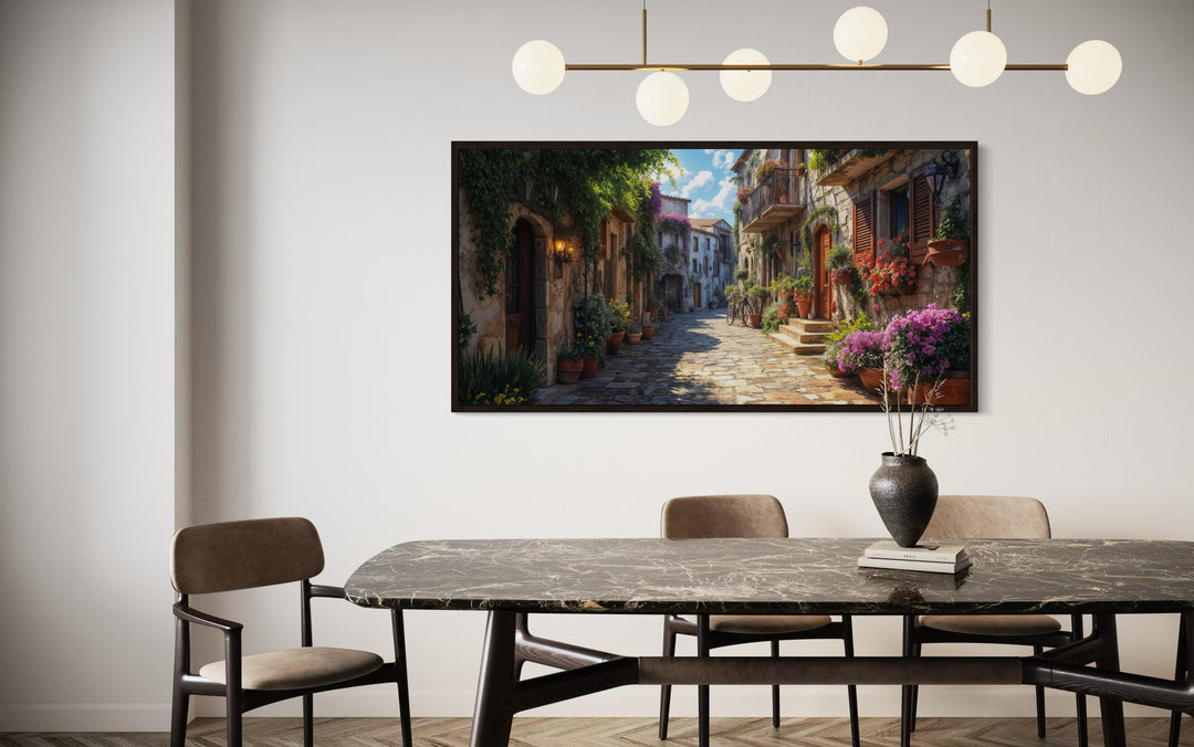 French Village In Province Framed Canvas Wall Art