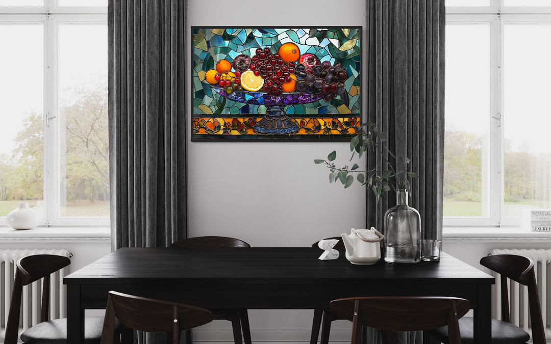 Fruit Vase Stained Glass Style Modern Dining Room Wall Art