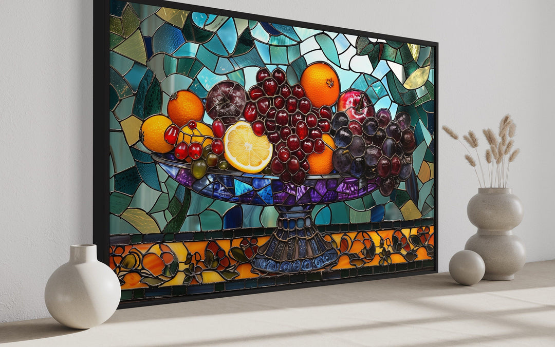 Fruit Vase Stained Glass Style Modern Dining Room Wall Art