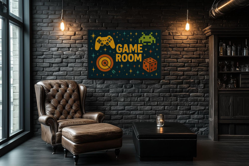 Game Room Sign Canvas Wall Art