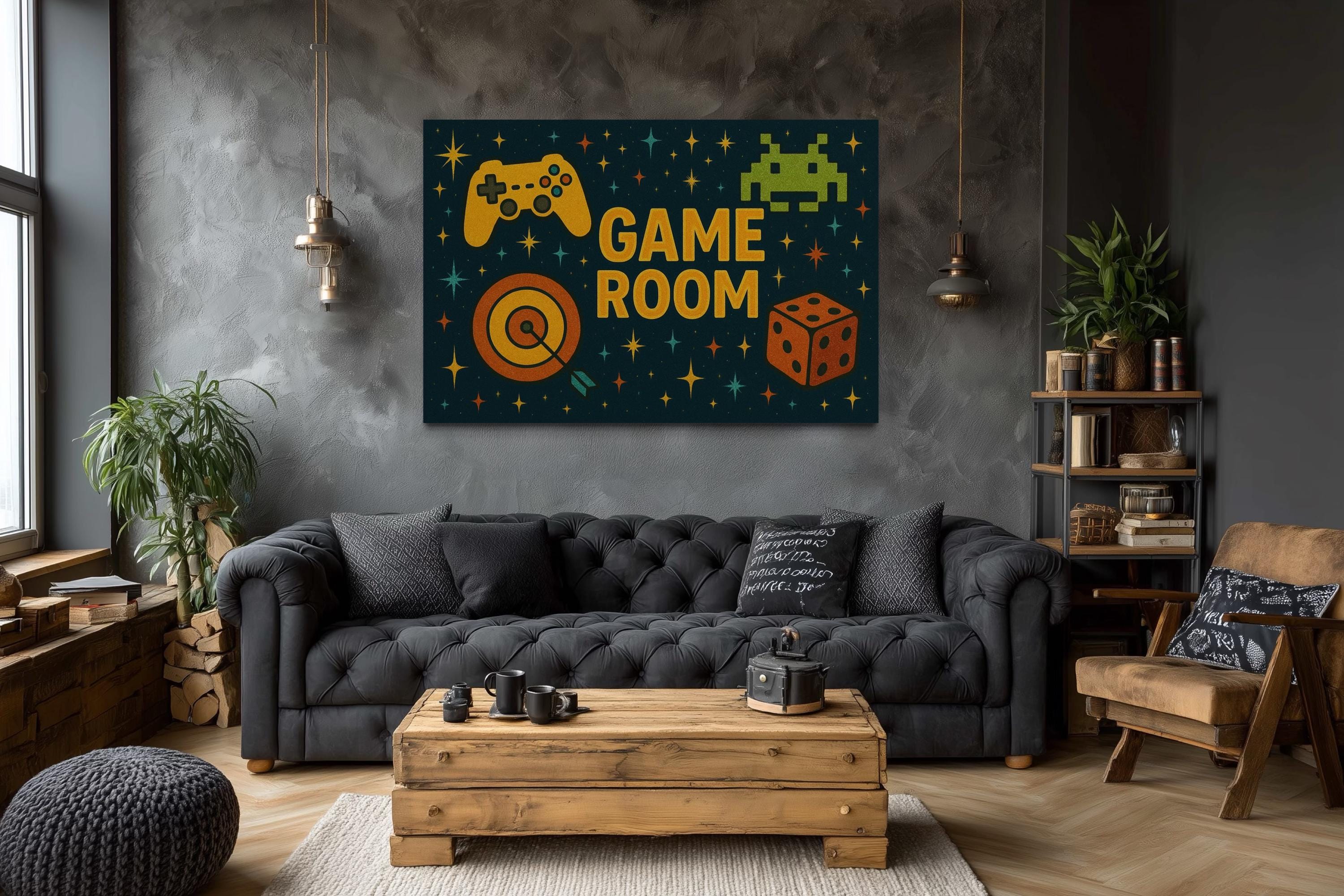 Rustic Game Room Gallery Walls Game Room Country Living Room