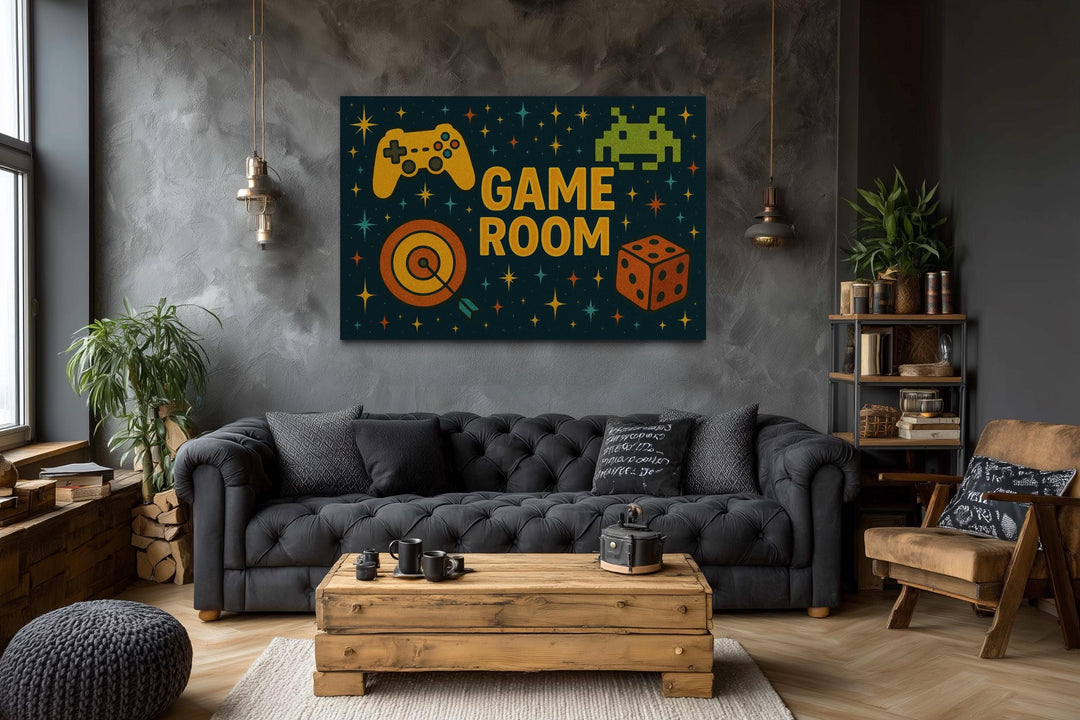 Game Room Sign Canvas Wall Art