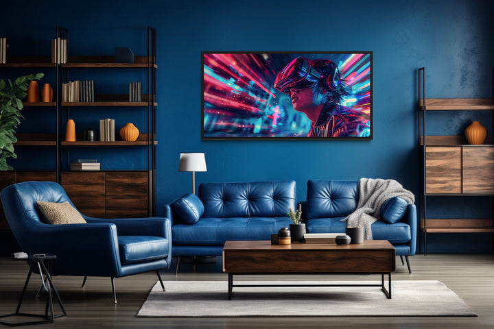 Game Room Wall Art Teenager Playing Virtual Reality Painting Canvas Print