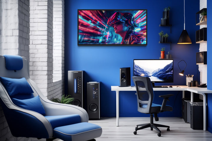 Game Room Wall Art Teenager Playing Virtual Reality Painting Canvas Print