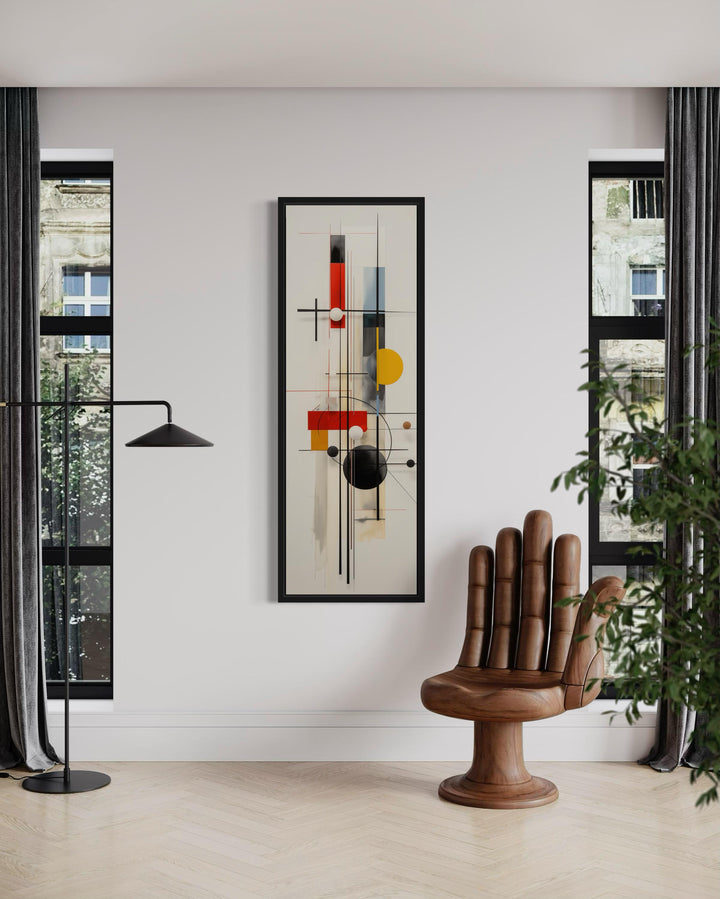 Geometric Vertical Mid Century Abstract Narrow Wall Art