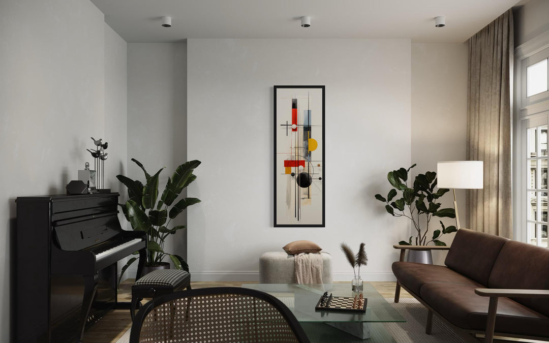 Geometric Vertical Mid Century Abstract Narrow Wall Art