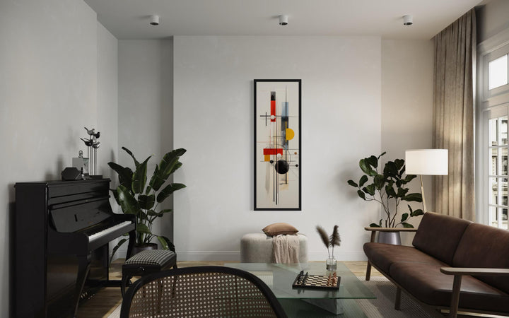 Geometric Vertical Mid Century Abstract Narrow Wall Art