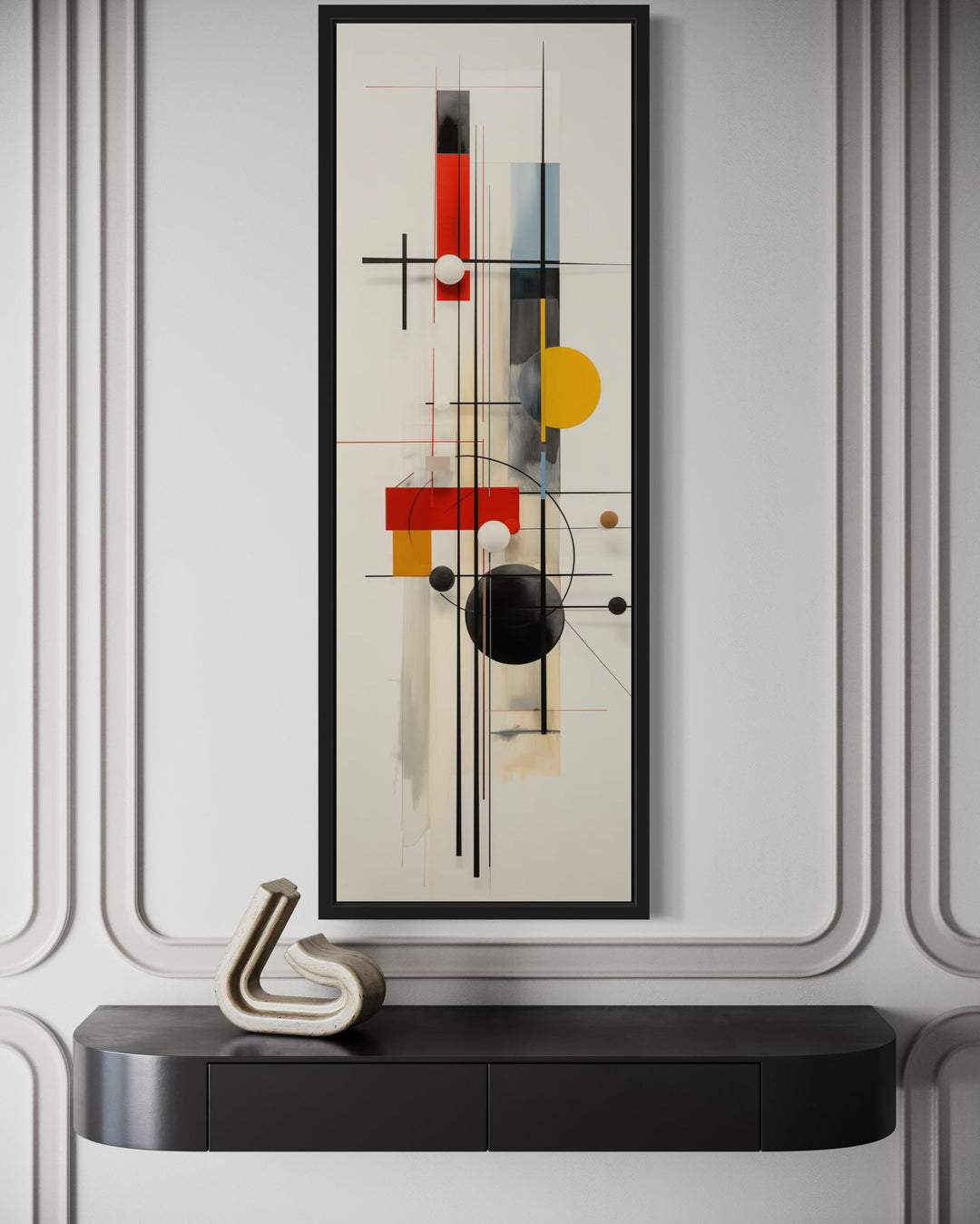 Geometric Vertical Mid Century Abstract Narrow Wall Art