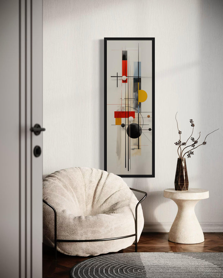 Geometric Vertical Mid Century Abstract Narrow Wall Art