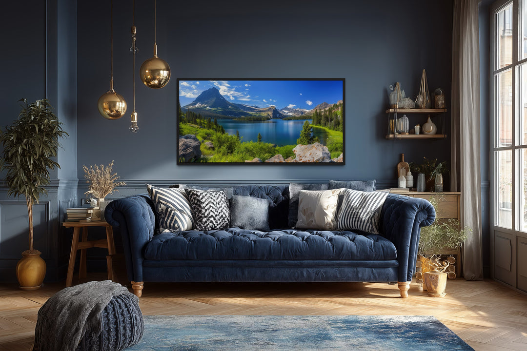 Glacier National Park Wall Art - Framed Canvas Print of Montana Landscape