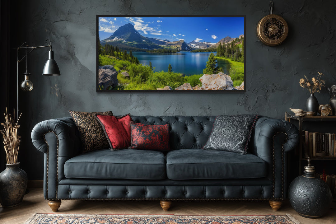 Glacier National Park Wall Art - Framed Canvas Print of Montana Landscape