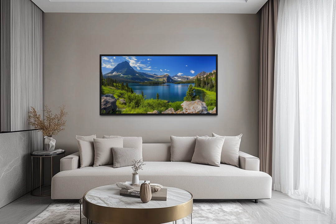 Glacier National Park Wall Art - Framed Canvas Print of Montana Landscape