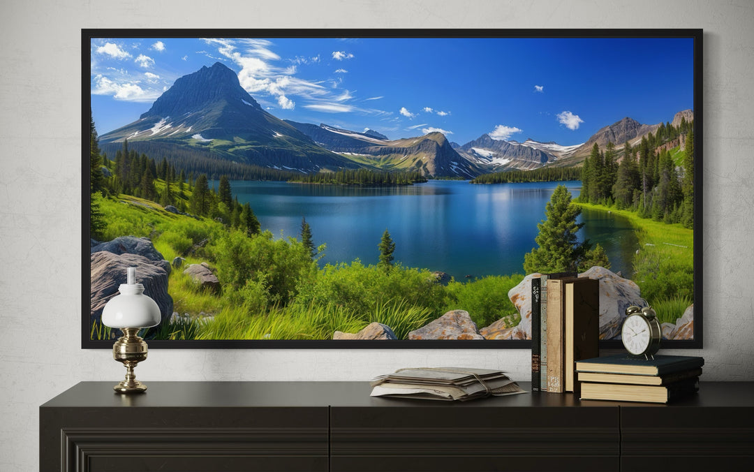 Glacier National Park Wall Art - Framed Canvas Print of Montana Landscape