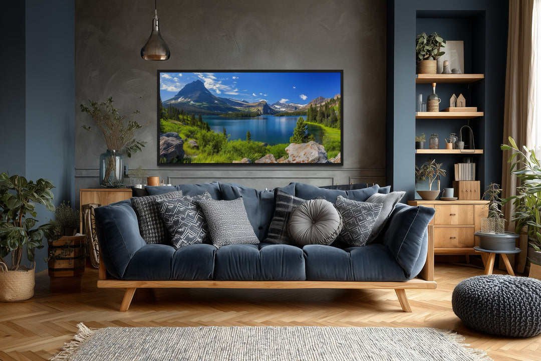 Glacier National Park Wall Art - Framed Canvas Print of Montana Landscape