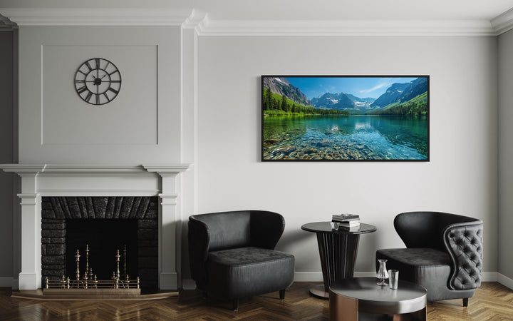 Glacier National Park Wall Art – Montana Landscape Framed Canvas for Rustic Home Decor