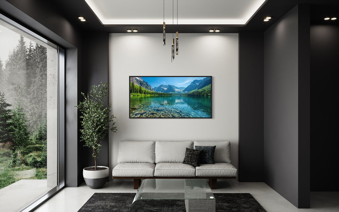 Glacier National Park Wall Art – Montana Landscape Framed Canvas for Rustic Home Decor