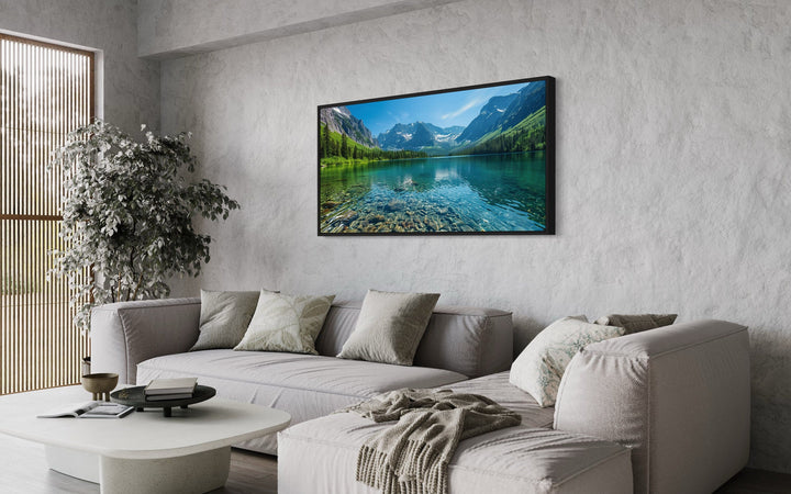 Glacier National Park Wall Art – Montana Landscape Framed Canvas for Rustic Home Decor