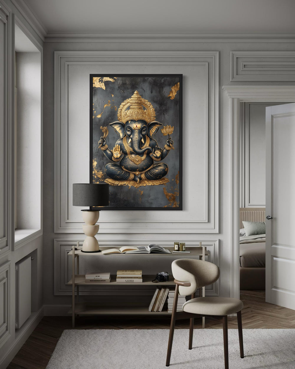 Gold and BlackLord Ganesha Wall Art