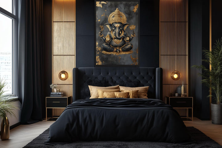 Gold and BlackLord Ganesha Wall Art