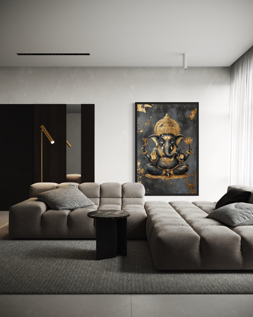 Gold and BlackLord Ganesha Wall Art