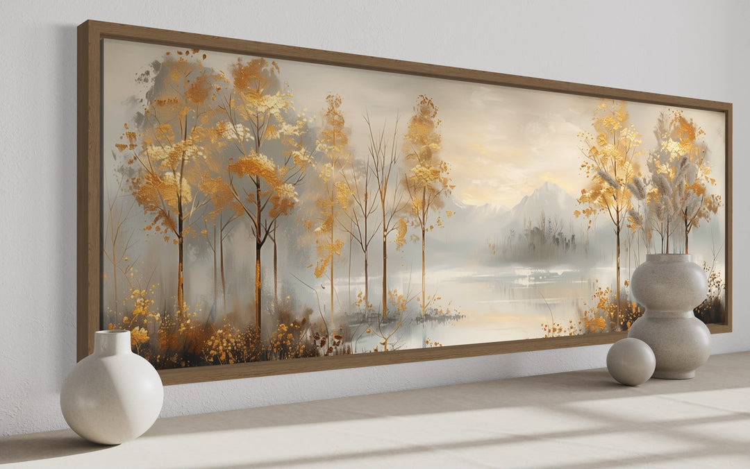 Golden Autumn Forest Panoramic Canvas Wall Art