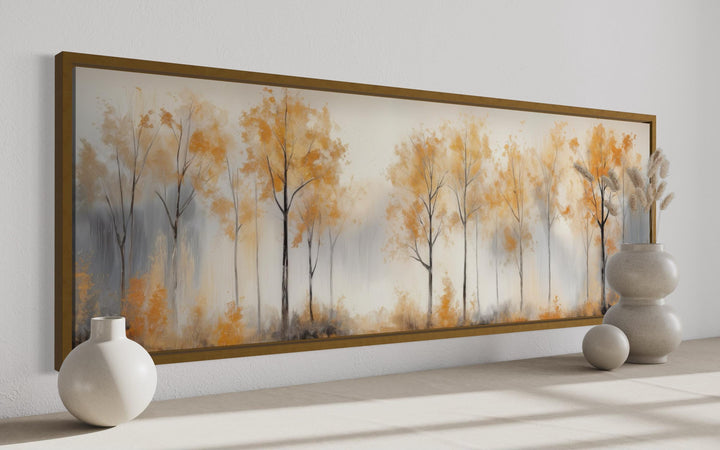 Golden Autumn Trees Long Horizontal Canvas Wall Art