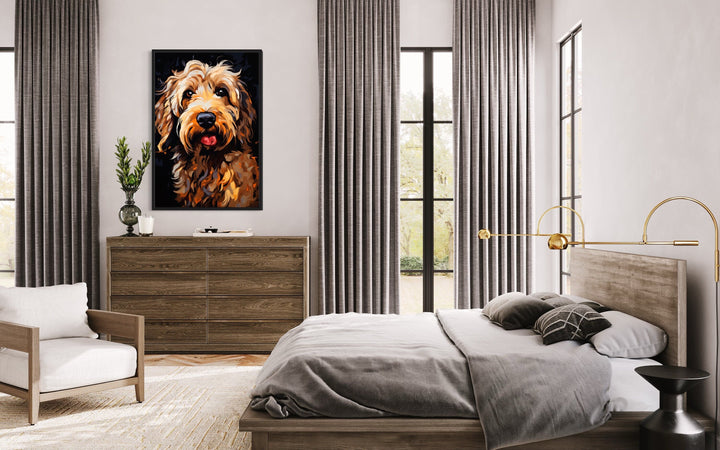 Goldendoodle Pop Art Framed Canvas Wall Art