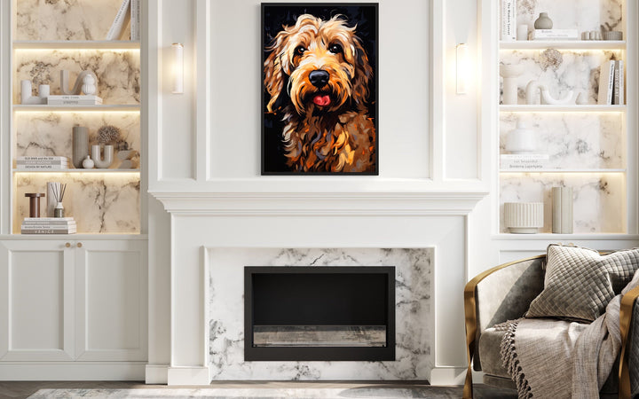 Goldendoodle Pop Art Framed Canvas Wall Art