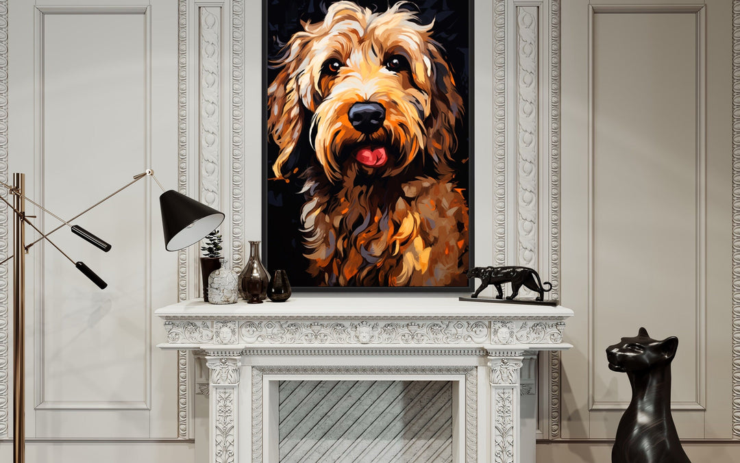 Goldendoodle Pop Art Framed Canvas Wall Art