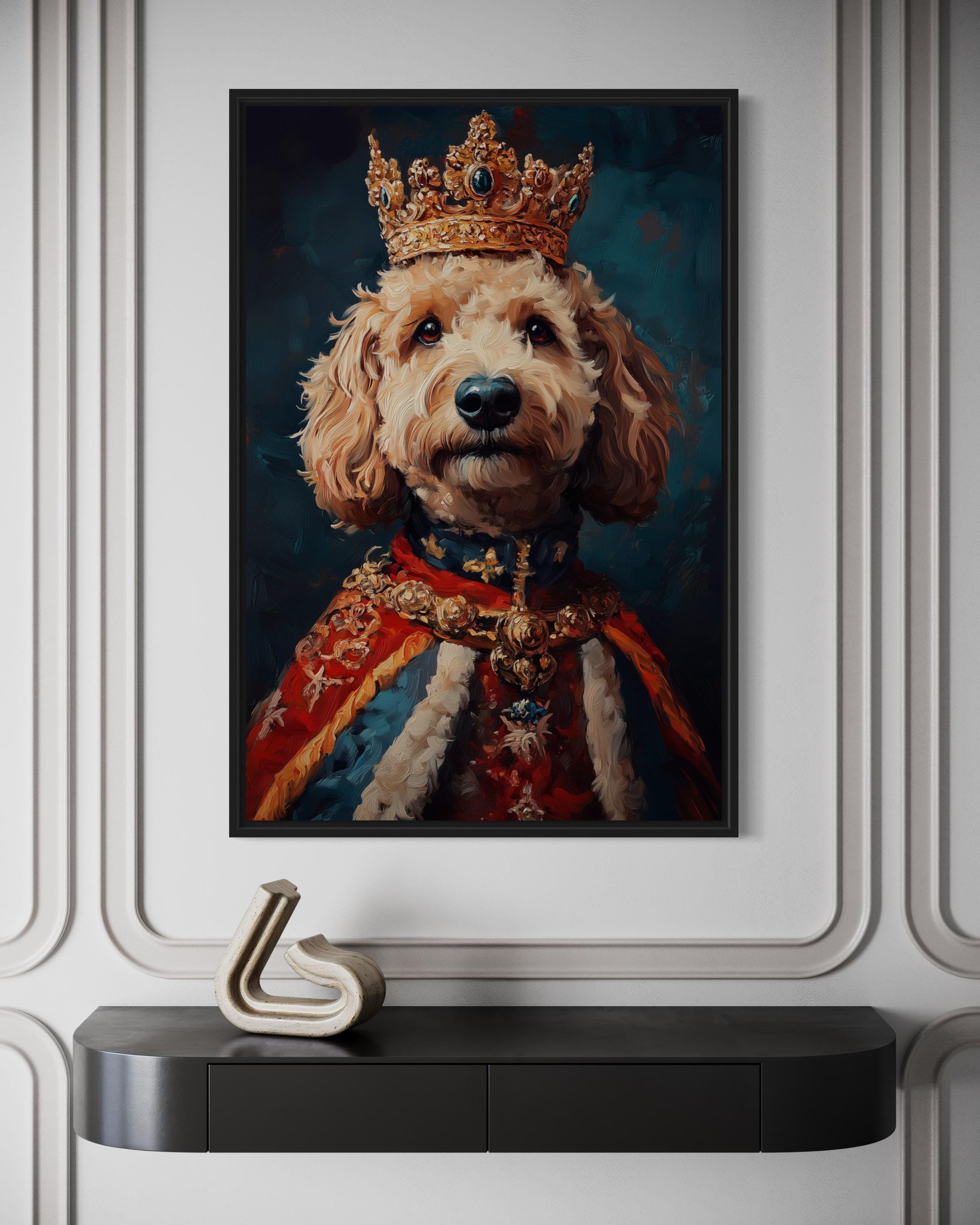 Goldendoodle Royal Portrait Wall Art | Regal Dog Decor – Wall